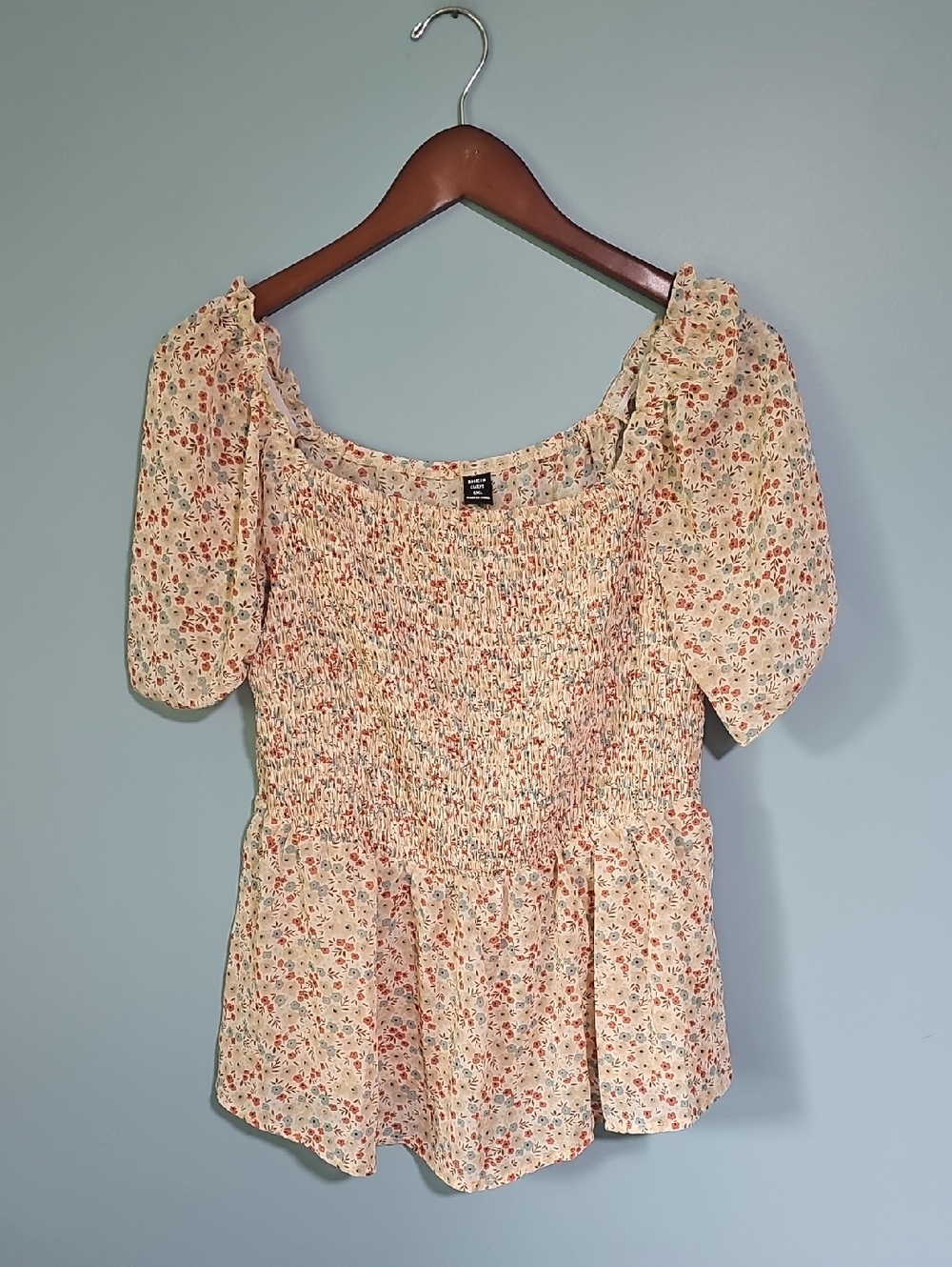 SHEIN Floral Print Peplum Blouse Size 1XL